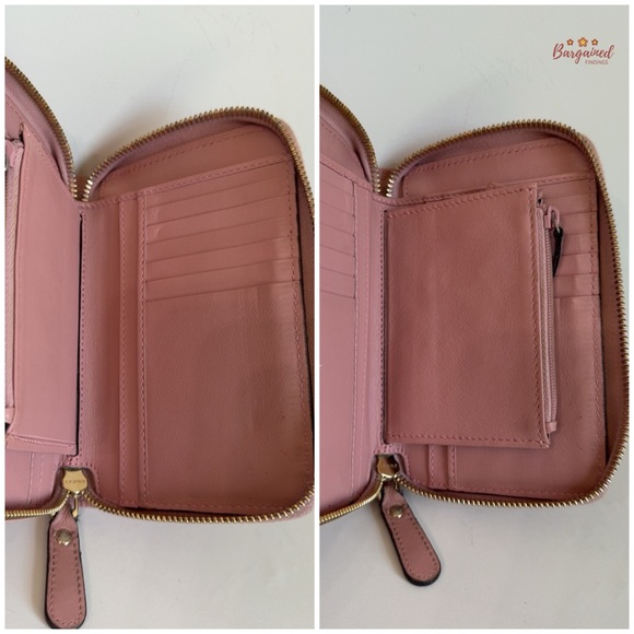 Authentic GUCCI Pink Micro-Guccissima Embossed Leather Compact Zippy Wallet - Picture 9 of 13